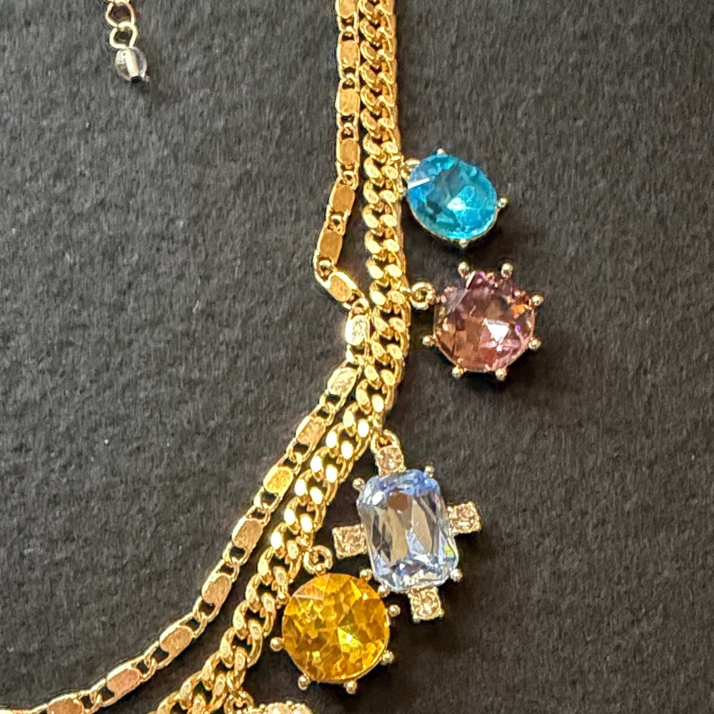 House of Harlow 1960 Gold & Multicolor Gemstone Necklace - Picture 4 of 8